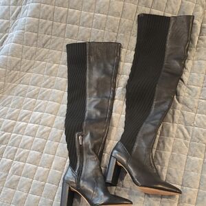 Elegant Black Above The Knee-High Women's Boots